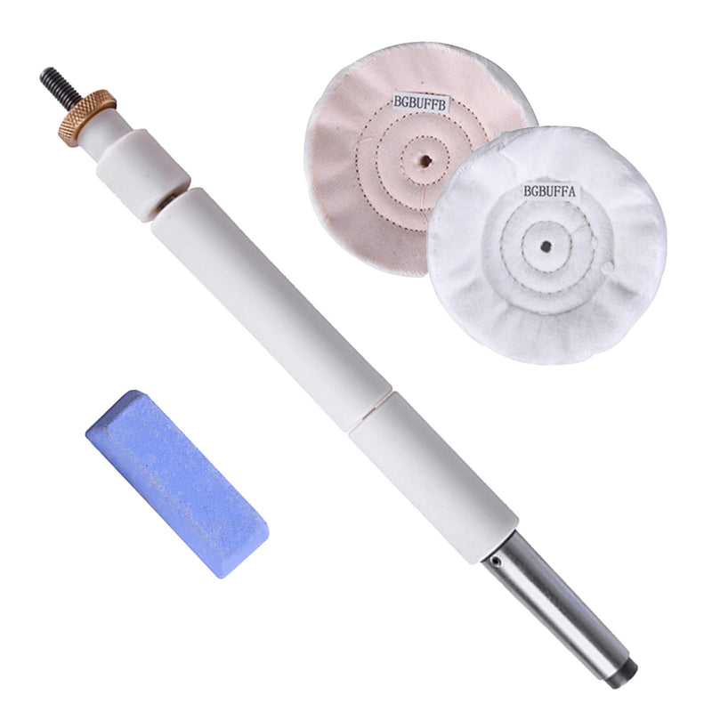 Woodworking Lathe Buffing System，2 Step-2 Wheel Bufffing Mandrel MT2