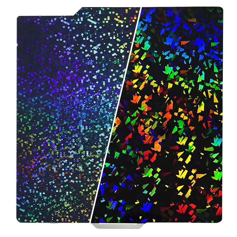 [Australia - AusPower] - Smooth Bambu Labs Build Plate for Bambu Lab X1/X1C/X1E/P1P/P1S/A1 3D Printer, Flexible Rainbow Confetti PEF+Rainbow Circle PEK Spring Steel Sheet Double Sided 3D Platform for Bambu Labs 257x257mm Rainbow Confetti PEF+Circle PEK 