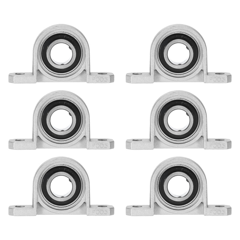 [Australia - AusPower] - uxcell 6 Pcs KP003 Pillow Block Bearing 17mm Bore Zinc Alloy Inner Ball Mounted Bearing Block Insert Bearing Self-Alignment 