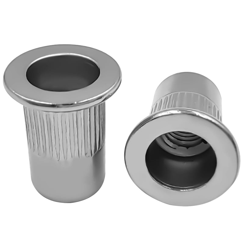 [Australia - AusPower] - 15Pcs M12 Rivet Nuts,Stainless Steel Threaded Rivet,Knurled Nutsert,Flat Head Rivnut,Insert Nut,Metric Rivet,Bright Finish, Fully Machine Thread 