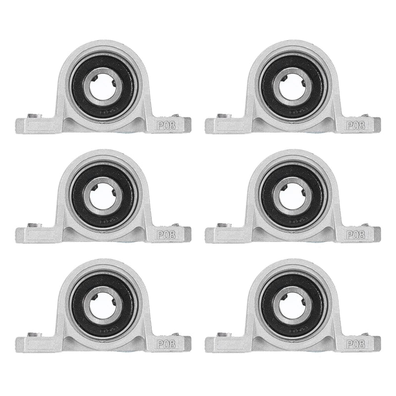 [Australia - AusPower] - uxcell 6 Pcs KP08 Pillow Block Bearing 8mm Bore Zinc Alloy Inner Ball Mounted Bearing Block Insert Bearing Self-Alignment 