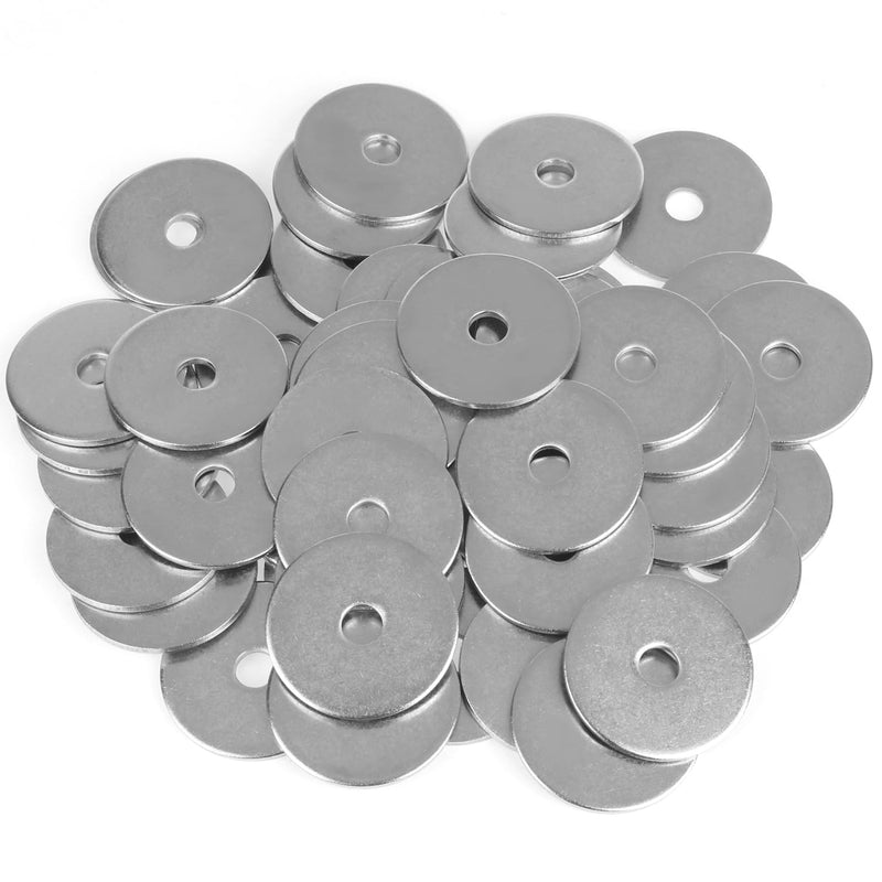 [Australia - AusPower] - 50 Pieces #10 Stainless Flat Washers, 1" Outside Diameter, 0.055" Thickness, 18-8 (304) Stainless Steel Washers, Metal Washers, Flat Washers for Bolts Screws #10 x 1" ?50 PCS? 