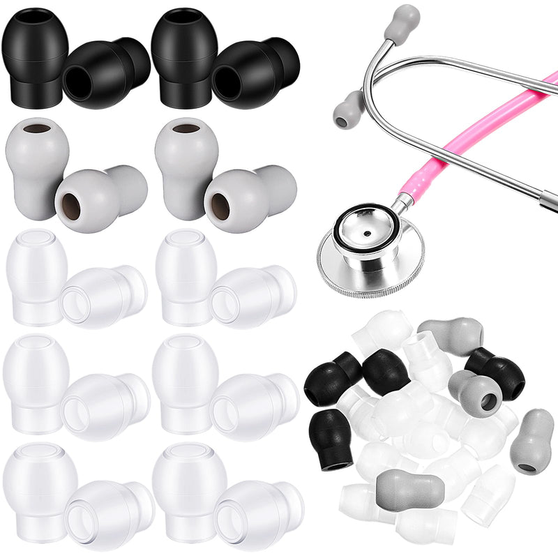 [Australia - AusPower] - TrelaCo 10 Set 3 Sizes S/M/L Soft Ear Tip Pieces Earbud Replacement Parts Stethoscope Ear Pieces with 8 Pairs Stethoscope Ear Tip 2 Pairs Gray Ear Bud Cover Compatible with 5mm and 6mm Stethoscopes 