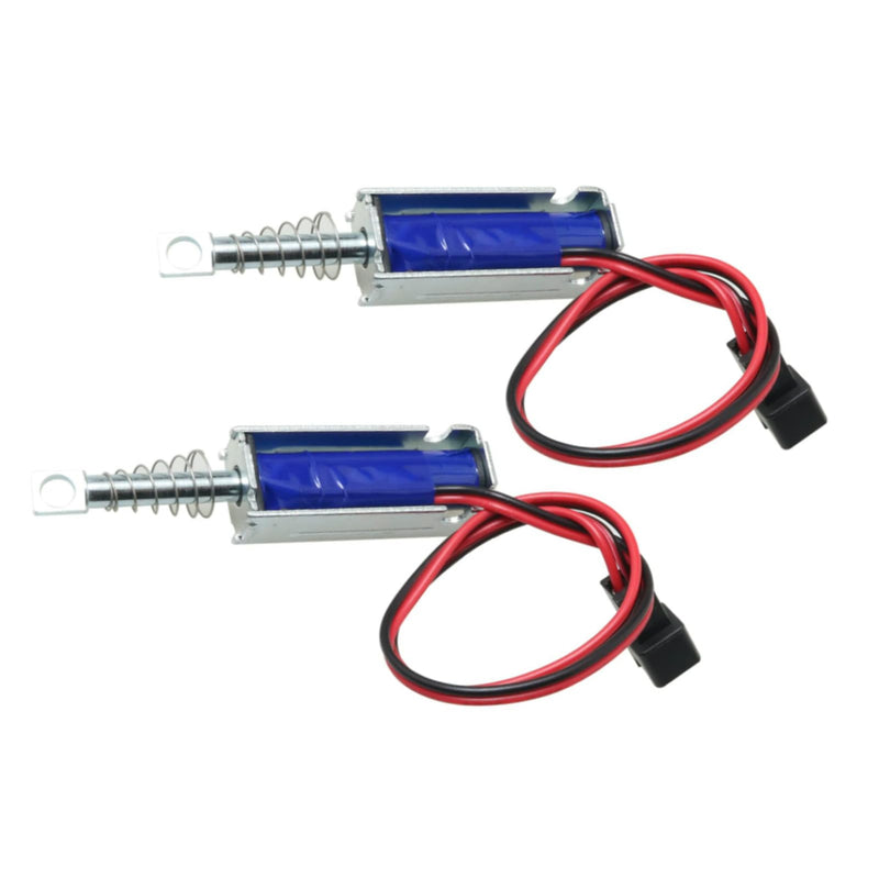 [Australia - AusPower] - 2Pcs Silver SM0537 DC12V-2A 5N Push Pull Type Open Frame Solenoid Electromagnet, 10mm,Controls and Indicators,Push Pull Solenoid 