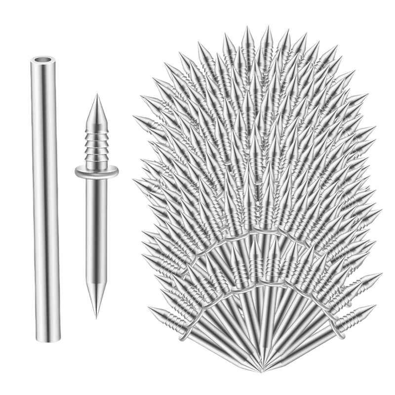 [Australia - AusPower] - 300pcs Double Head Skirting Thread Seamless Nail Double Head Nails Double Side Nails With 3 Installation Barrels for Skirting Seamless Nails Double-Head Screw Solid Wood Baseboard Screws 