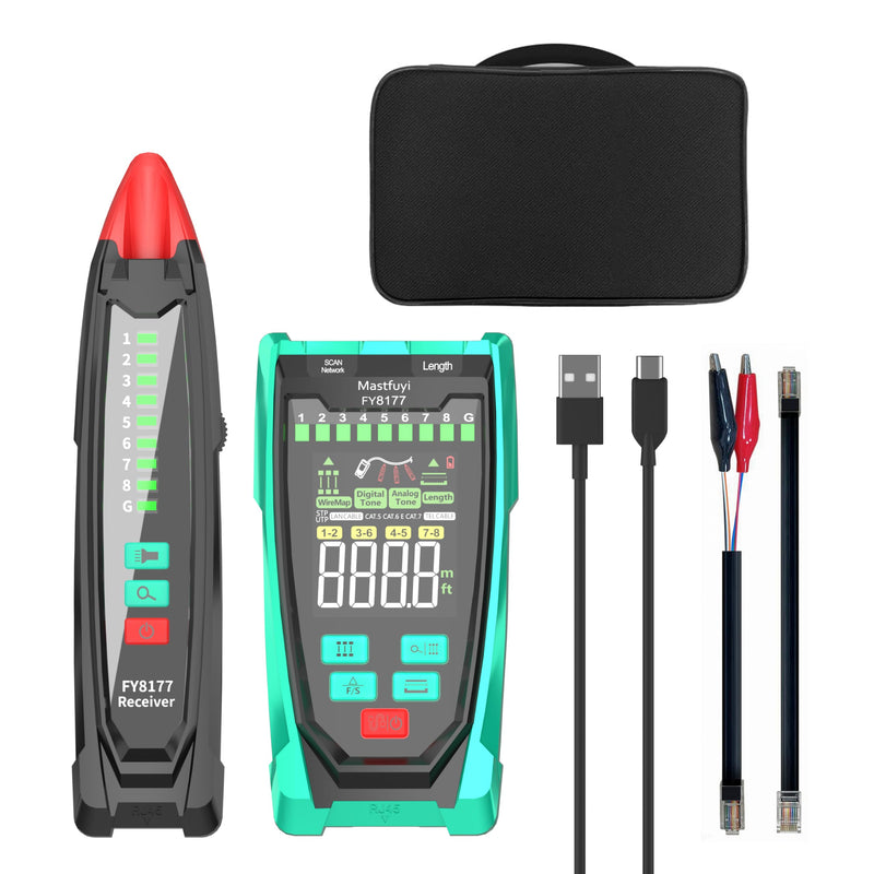 [Australia - AusPower] - Network Cable Tester, Shielded Line Finder, Rechargeable Cable Tracer with Probe Tone, Multi-Function Wire Tracer, Ethernet LAN Network Cat5/6/7 Cable Maintenance Organizer, Telephone Line 