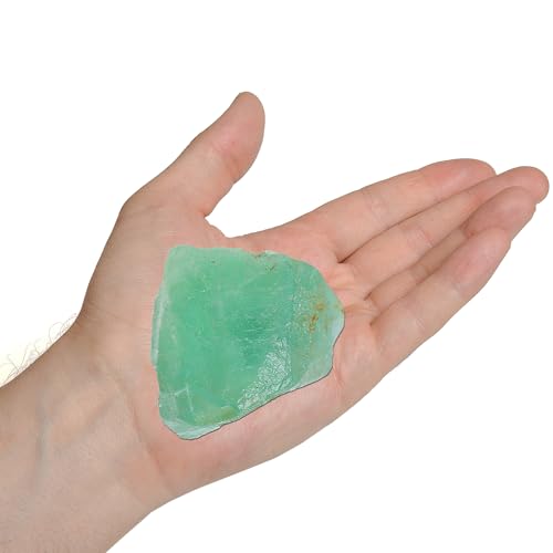 Erliway 1 Pc 0.15-0.22 lb Green Fluorite Raw Stone for Tumbling, 2-3''