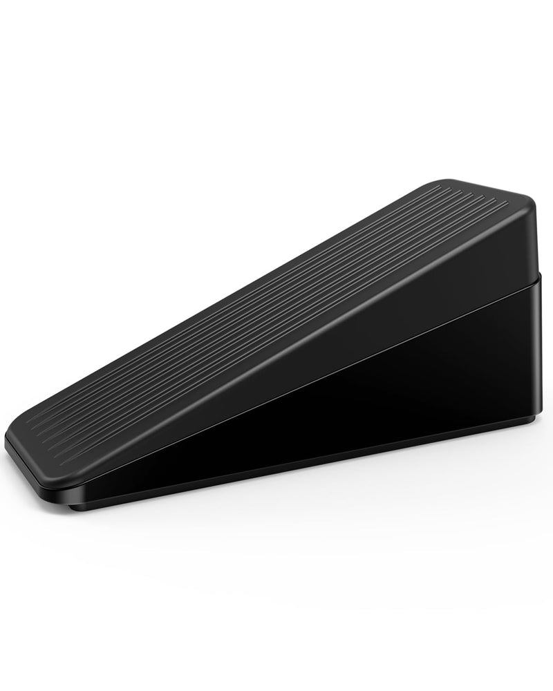 [Australia - AusPower] - Crosize 2.2 inch Large Door Stopper, Strongest Metal Door Stops, Stackable to 4 inch, Non-slip Heavy Duty Big Door Stop Wedge for Bottom of Door, Black, 1 Pack 