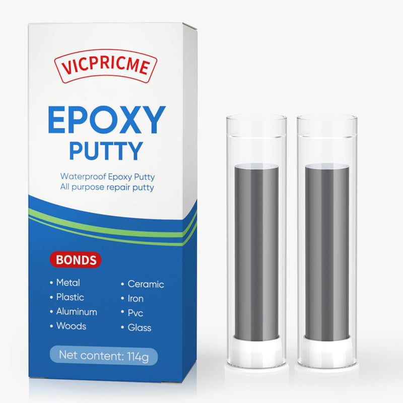 [Australia - AusPower] - Epoxy Putty Stick, 2 part epoxy quick repair adhesive for hard and fast repairs on pools, heaters, bonds to metal, plastic, wood, glass, ceramic crack fillers,Waterproof, black(120, Grams) 120 Grams 