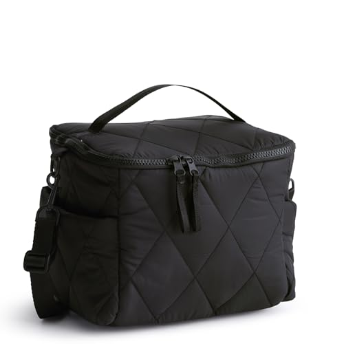 Vera Bradley Women's Featherweight Lunch Cooler Bag – Insulated Quilted Lunch Tote – Moonless Night, 9L