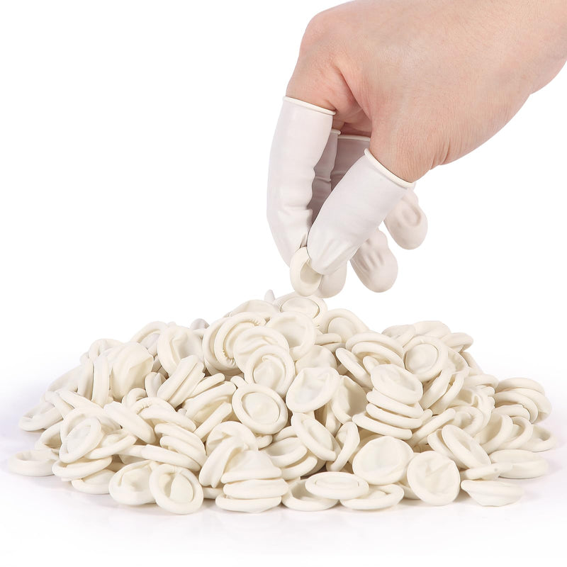 [Australia - AusPower] - White Latex Finger Cots Finger Protectors, Disposable Medium-sized Finger Gloves, Fingertip and Finger Sleeve Protector,Latex Thumb Protector for Finger Tips (Approx.210 PCS) 