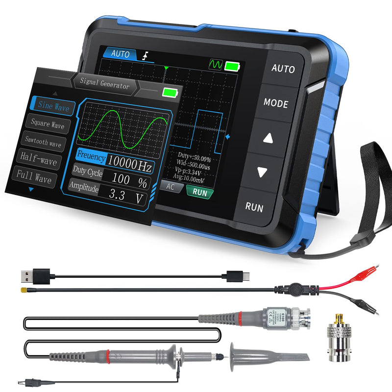 [Australia - AusPower] - FNIRSI DSO153 2 in 1 Handheld Oscilloscope/DDS Signal Generator, Digital Portable Automotive Oscilloscope with 2.8 inch TFT, 1MHz Bandwidth, 5MS/s Sampling Rate, Trigger Function Auto/Nomal/Single 