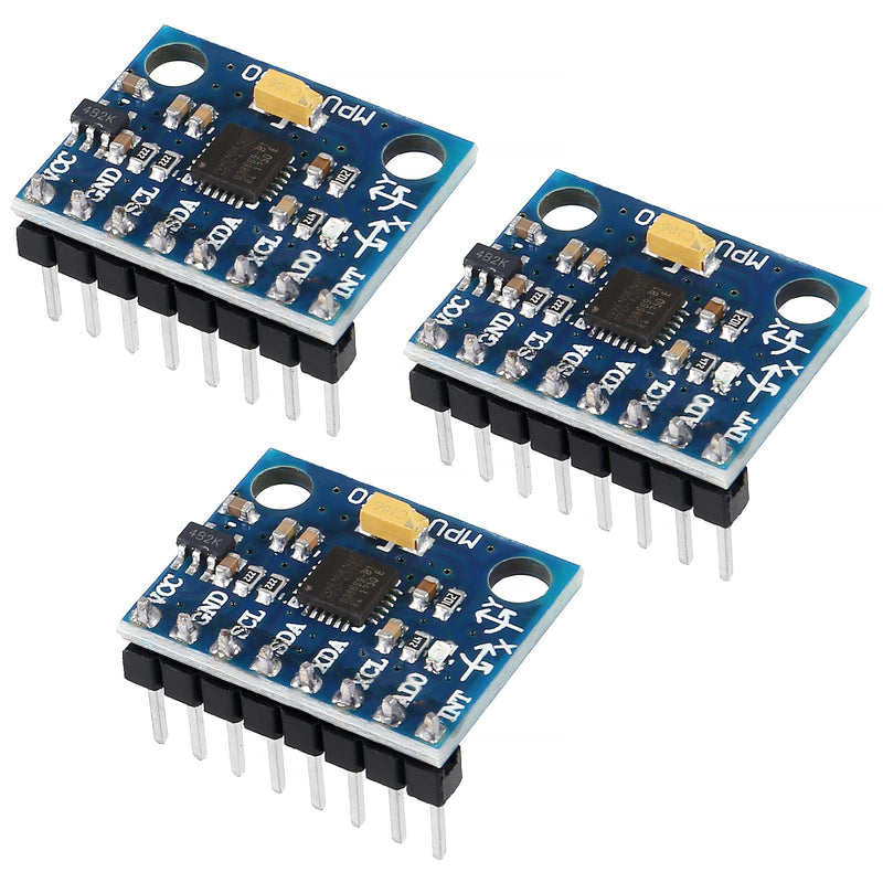 [Australia - AusPower] - 3pcs GY-521 MPU 6050 MPU6050 3 Axis Accelerometer Gyroscope Module 6 DOF 6-Axis Accelerometer Gyroscope Sensor Module Pre-Soldered for Raspberry Pi Pico and Other Models 