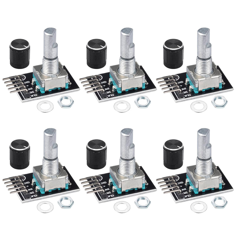[Australia - AusPower] - KY-040 Rotary Encoder Module 360 Degree Switch Encoders with Knob Cap Brick Sensor Modules(Pack of 6pcs) 