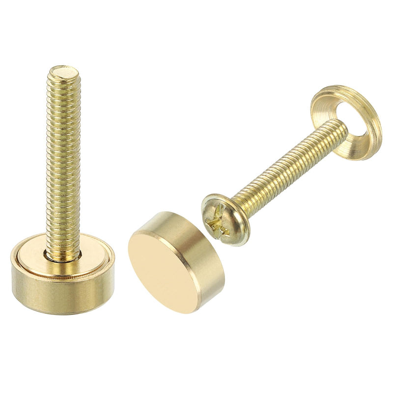 [Australia - AusPower] - uxcell 8Pcs Brass Decorative Screws with Caps, 12 mm Mirror Screws Cap Cover Nails Fasteners for Decorative Mirror Furniture, Gold 12mm 