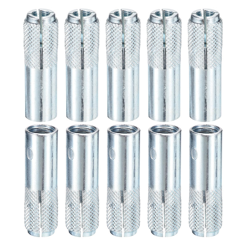 [Australia - AusPower] - M10 x 40mm Drop-in Anchors - 10 Pack - Good for Dry Walls Hollow Bricks Plaster - Carbon Steel Sleeve Anchors Tool Expansion Anchors - Silver 