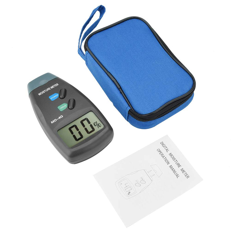 [Australia - AusPower] - Wood Meter MD-4G LCD Digital Hygrometer Humidity Tester for Timber with Large LCD Screen,High Accuracy,Probe,Data Hold and Low Battery Indication 