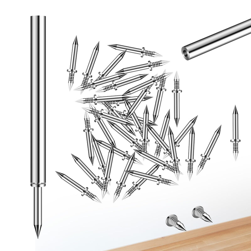 [Australia - AusPower] - Double-Head Skirting Thread Seamless Nail, Skirting Line without Marks Nail, Seamless Nail, Invisible Security Screws 120pcs+2tools 