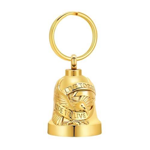 zeqingjw Eagle Bell Cremation Jewelry Urn Keychain for Ashes for Women Men Memorial Keepsake Keychain Gold
