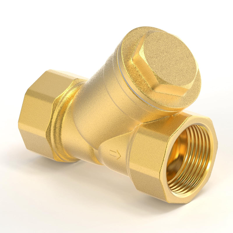 [Australia - AusPower] - GASHER 1PCS Brass 3/4" Female Y Strainer Mesh Filter Valve for Water Oil Separation 0.75 Inch 1 