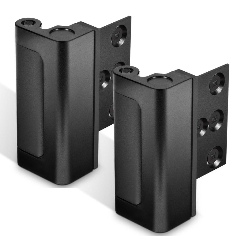 GreaTalent 2Pack Home Security Door Reinforcement Lock Childproof, Add High Security to Home Prevent Unauthorized Entry, Aluminum Construction Finish Black Aluminum-2Pack