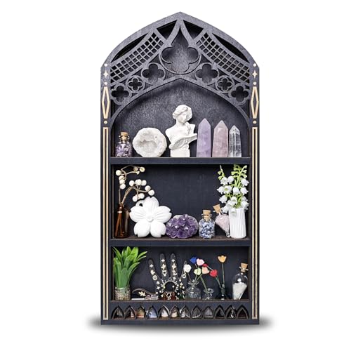 Trinket Shelf, Gothic Decor for Wall, Goth Room Decor, Crystal Display