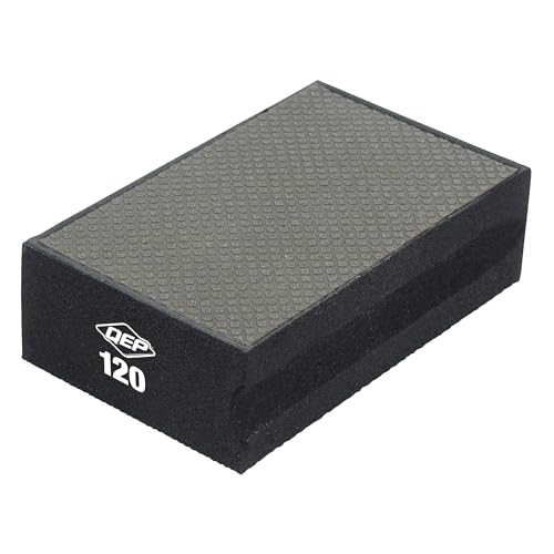 QEP 120 medium grit diamond sanding block in black for surface smoothing