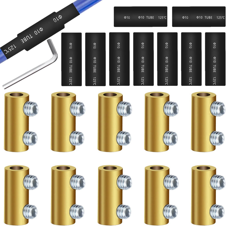 [Australia - AusPower] - smseace 10Pcs 10 Gauge Wire Connectors with 10Pcs Heat shrink tubes,20Pcs Screws and Wrench 10 awg Splicing Quick Wiring Terminal 60 Amp Circuit Connector 10 AWG-60Amp 