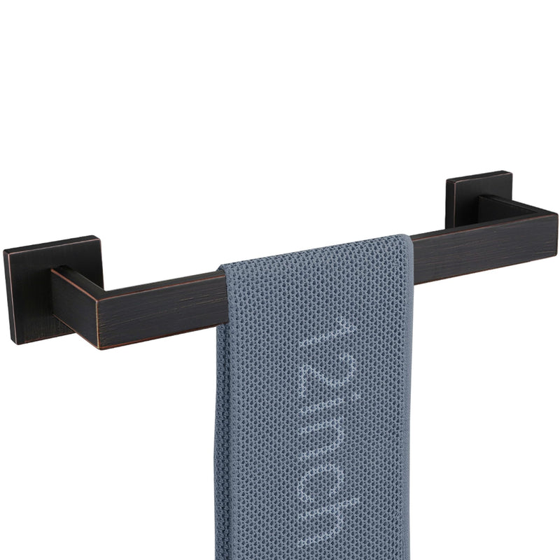 LANC ORB 12-Inch Towel Bar for Bathroom Wall Mounted Bathroom Square Towel Rack, Total-14 Oil Rubbed Bronze Bath Towel Holder Towel Hanger Hand Towel Holders Towel Rail Towel Rod, A8804ORB-3P1 1 Pack 12“