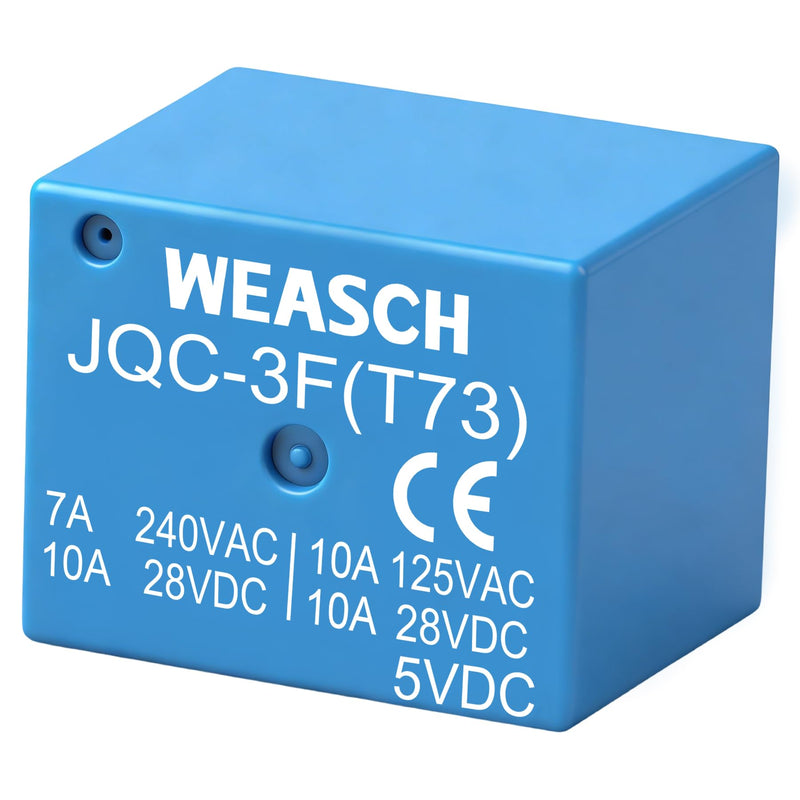 [Australia - AusPower] - 50Pcs PCB Power Relay JQC-3F(T73), DC 5V Coil, 7A 240VAC, SPDT, 5 Pins (50) 50 5VDC 
