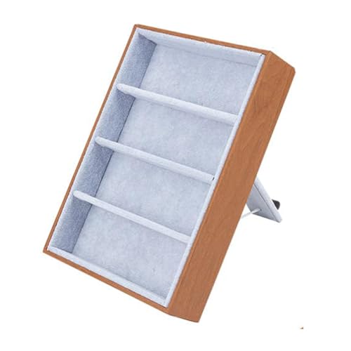 NBEADS 4 Slot Sunglasses Organizer Display, 86.61x7.17x9.84 Inch Rectangle Covered with Velvet Glasses Organizer Case Sunglasses Display Holder Sunglasses Display Box for Sunglasses Storage, Camel