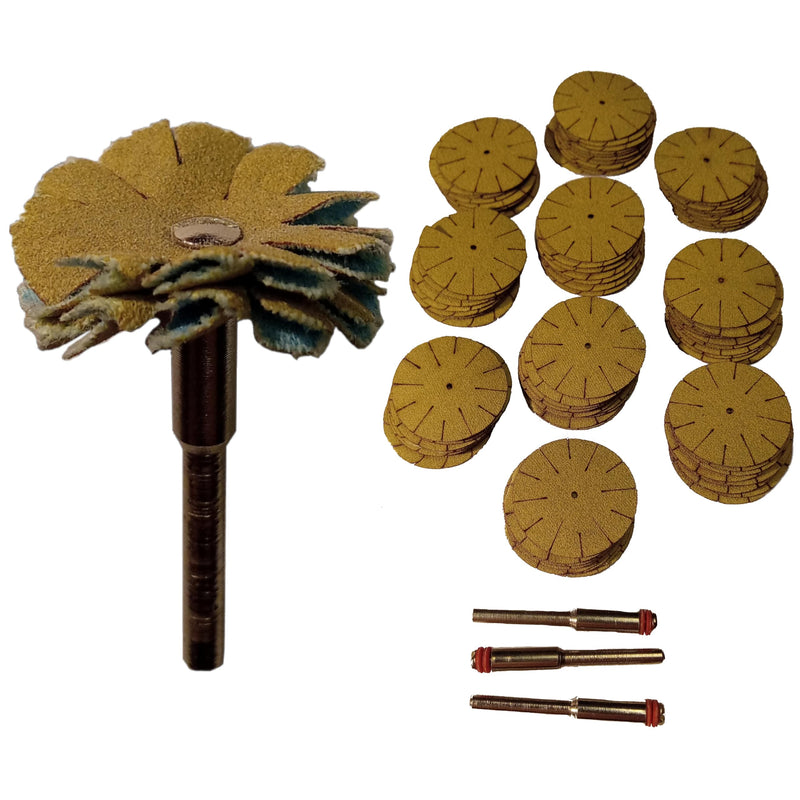 [Australia - AusPower] - Mini 1” Detail Sanding mop bits, for a Rotary Tool. Wood and Metal Sanding Accessories. (1"" Circle (More aggresive), 103, 120 grit) 1" Circle 120 grit (100 pack) 