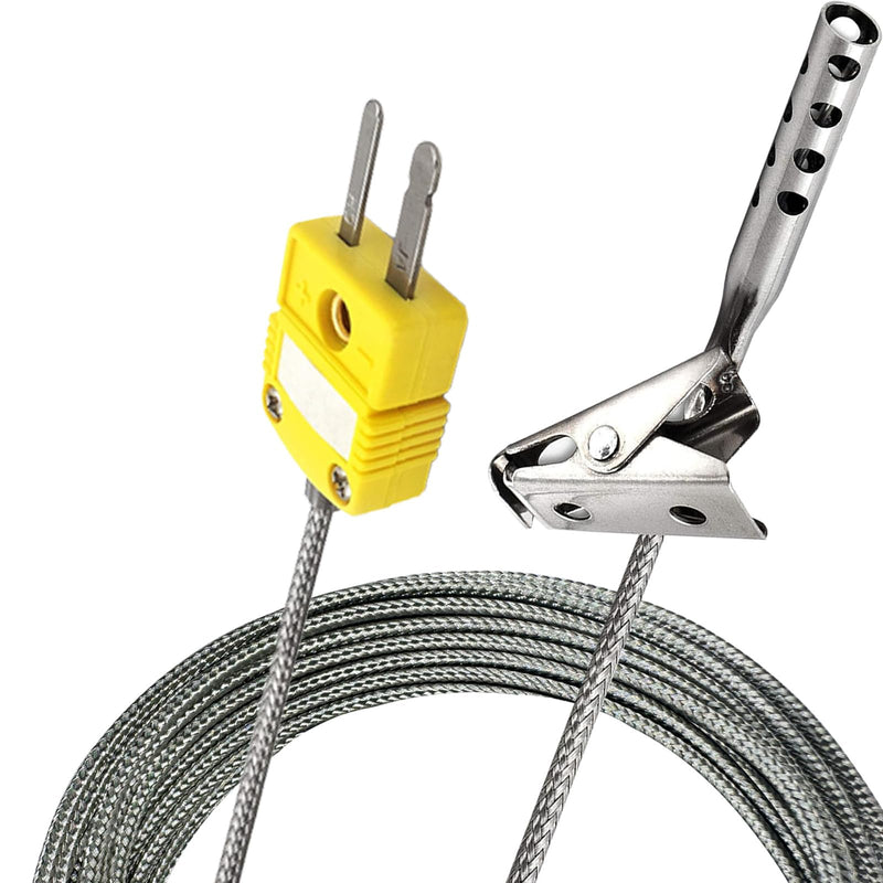 [Australia - AusPower] - TL3163K k-Type thermocouple air Probe Stainless Steel Open Hole Clip for Air Temperature -40°F to 890°F 