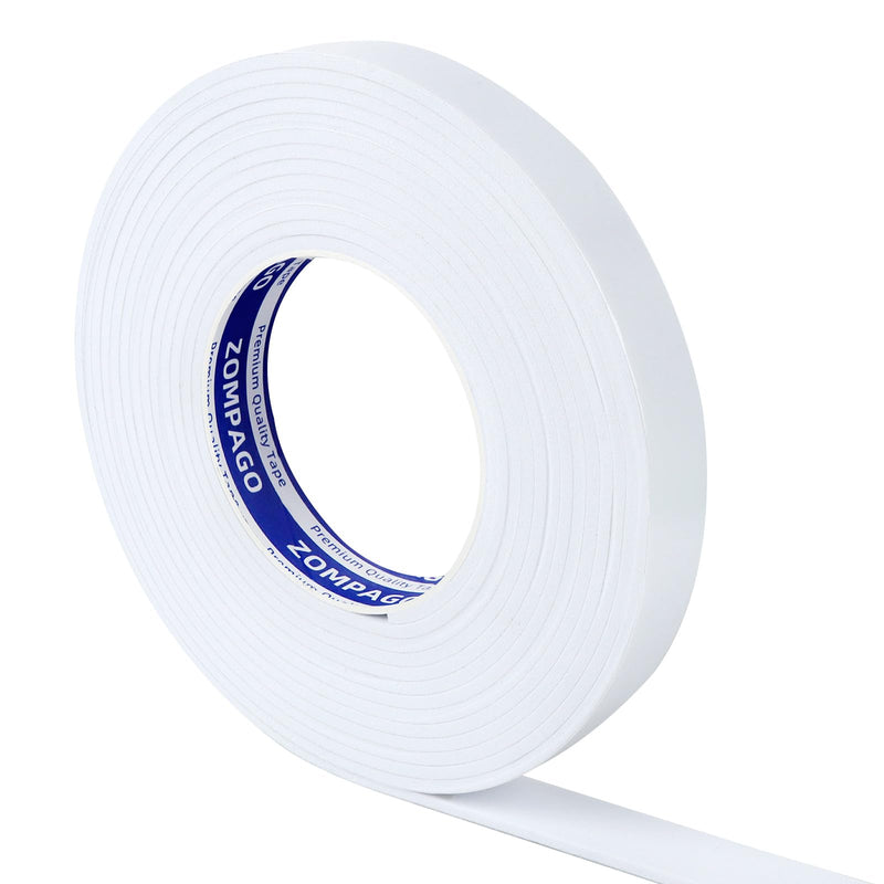 [Australia - AusPower] - High Density Self- Adhesive EVA Single Sided Foam Tape,Weatherstrip Door Seal,Weatherproof,Waterproof,Thick Foam Insulation Tape,1 Roll for Window Seal Strip,0.79in x 16.4FT,White Sponge Tape 0.79in x 16.4FT 