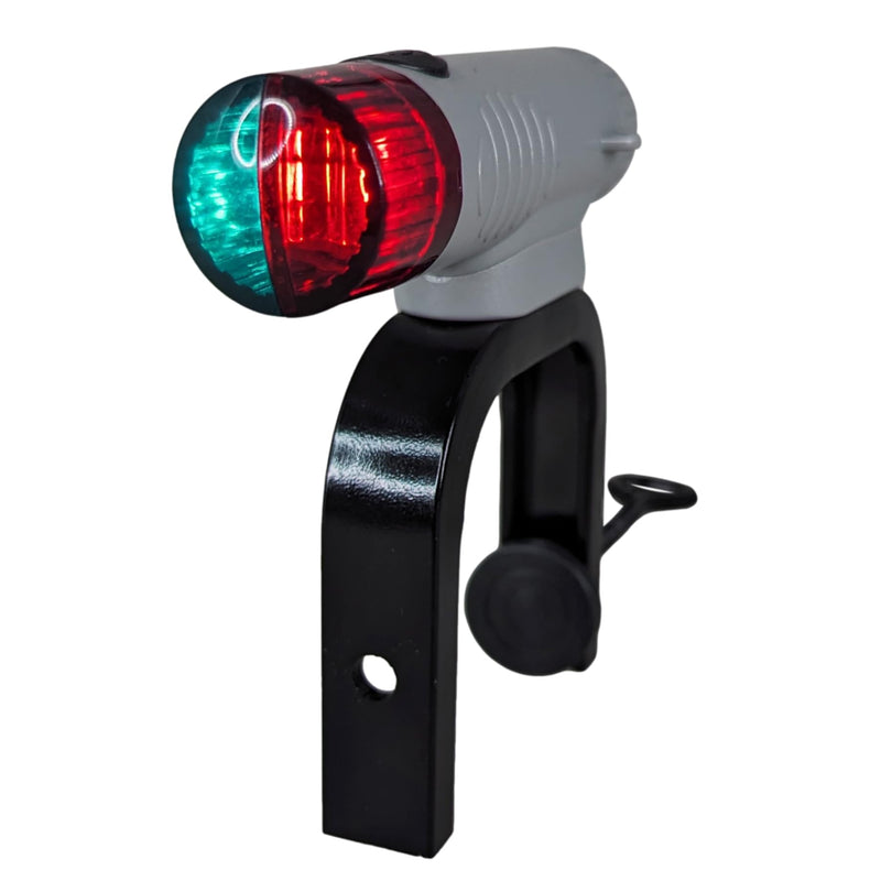 Pactrade Marine Battery Navigation Lights for Boats LED - Portable Red/Green Bow Light (Clamp Mount) - Kayak Fishing Accessories, Jon Boat Accessories Marine