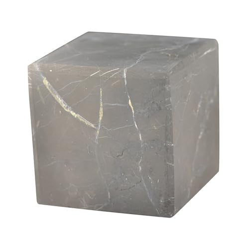 Shungite World Authentic Shungite Cube Unpolished 50 mm / 1.96" Chakra Energy Natural Healing Crystal Real Black Cube Home Office Protection Desk Decor Meditation Reiki Grounding Stone 50 mm / 1.96"