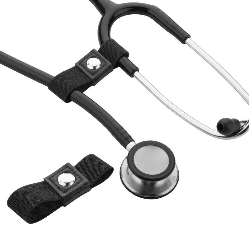 [Australia - AusPower] - Beautyflier Adjustable Stethoscope Clip for All Models: Littmann, ADC, MDF, Adscope, Stethoscope Securing Safety Clip Perfect for Physicians, Nurses, EMT (Black, Elastic, 2pcs) Black 
