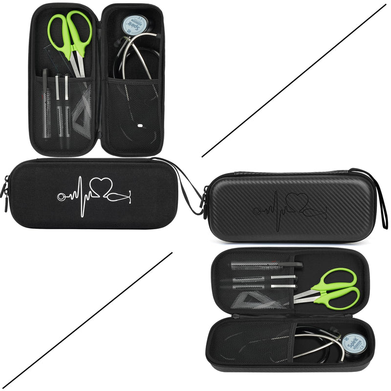 [Australia - AusPower] - Stethoscope Case for 3M Littmann Classic III,Stethoscope Bag for Lightweight II S.E,Cardiology IV,Extra Room for Doctor & Nurse Accessorie Black 