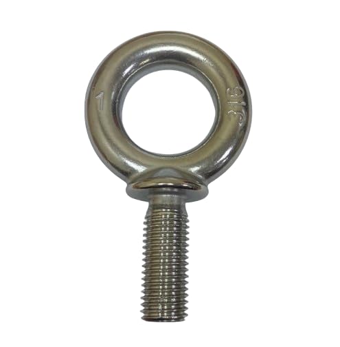 [Australia - AusPower] - US STAINLESS Stainless Steel 316 1" x 2 1/2" UNC Machinery Eye Bolt Marine Grade Bolt with 2" Eye ID Pitch of 8 