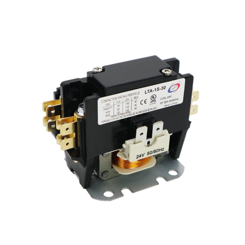 [Australia - AusPower] - long term 1 Poles 30 Amp 24V AC Contactor Air Conditioner Condenser AC Definite Purpose Contactor… 1P-30A-24V 