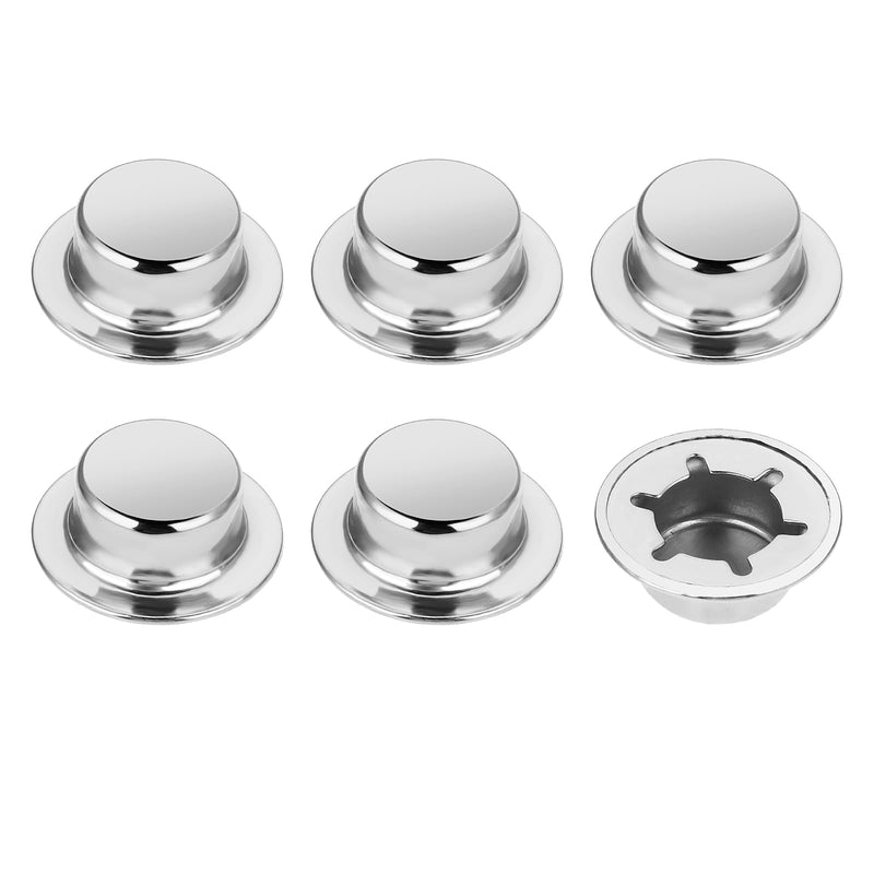 [Australia - AusPower] - 1/2 Push Nut Axle Cap, 6 Pack Push on Pushnut Cap Spring Steel Permanent Washer Caps with Mechanical Zinc Plating for Hand Trucks, Rolling Bins and Lawn Push Wagons Alternative for Cotter Pins 