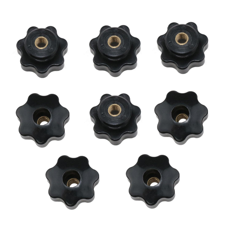 [Australia - AusPower] - M6 X 32 mm Knob Nut Female Thread Star Knob Clamping Nut Plastic Knobs T Track Knobs Black 8 PCS 
