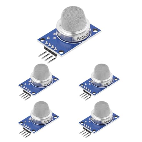MQ-2 Gas Sensor Module Smoke Sensor Arduino Air Quality Pack of 5 | Gas detection for LPG methane smoke and DIY electronics projects with microcontroller