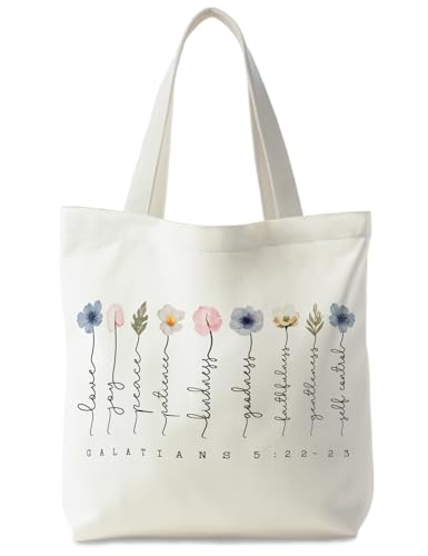 Bible Bags for Women, Christian Tote Bag, Gifts for Christian Women White