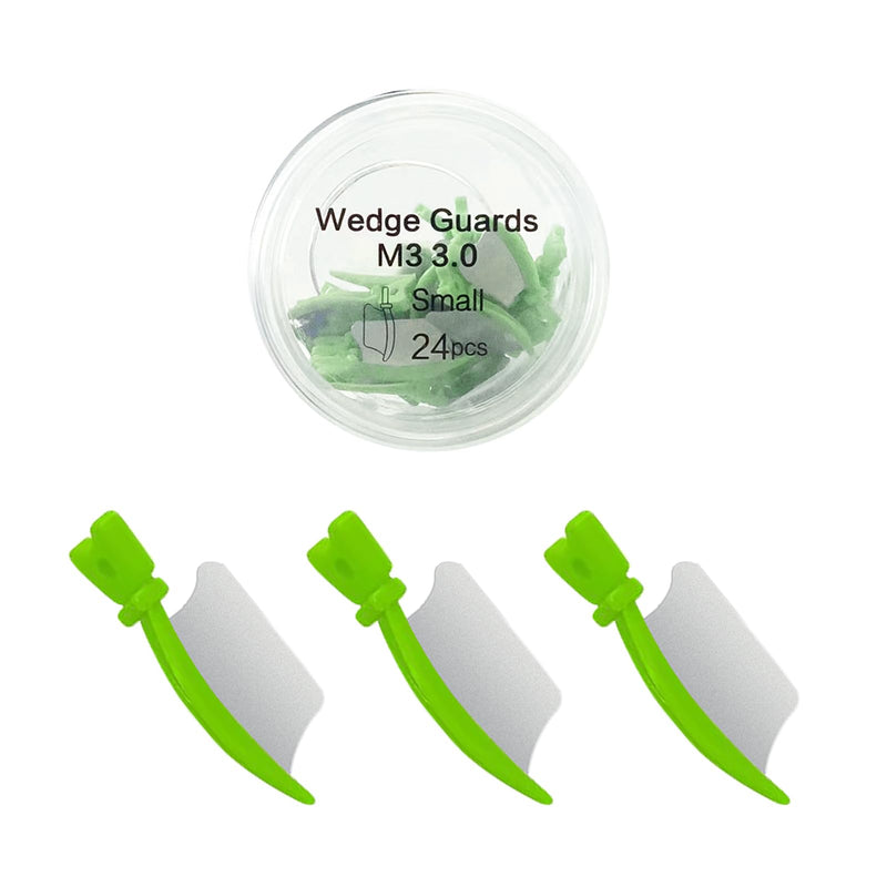 [Australia - AusPower] - Dental Wedge Knife, Dental Interproximal Plastic Wedge, Dental Wedge Guard with Metal, Dental Plastic Wedges Orthodontic Matrix Wedges for Teeth Interproximal Area. (Green S) Green S 