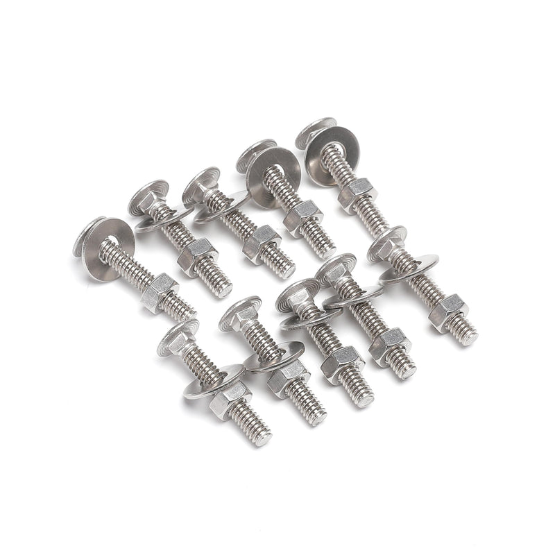 [Australia - AusPower] - (10 Sets) 1/4-20 x 1-1/2" Carriage Bolts and Nuts Kit, Round Head Square Neck Screws, Stainless Steel 18-8 (304) 1/4-20 x 1-1/2(10 SETS) 