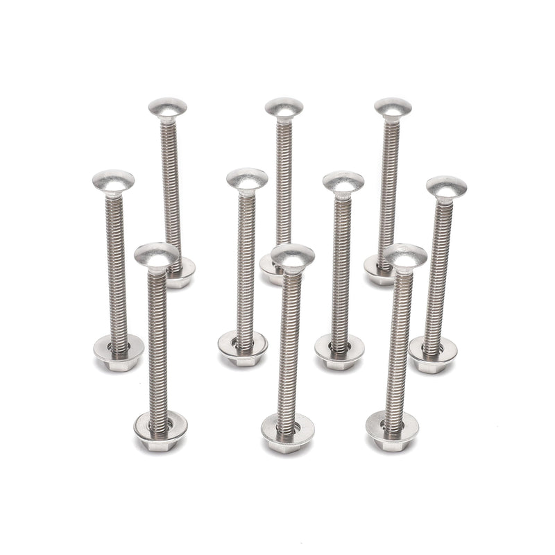 [Australia - AusPower] - (10 Sets) 1/4-20 x 3" Carriage Bolts and Nuts Kit, Round Head Square Neck Screws, Stainless Steel 18-8 (304) 1/4-20 x 3(10 SETS) 