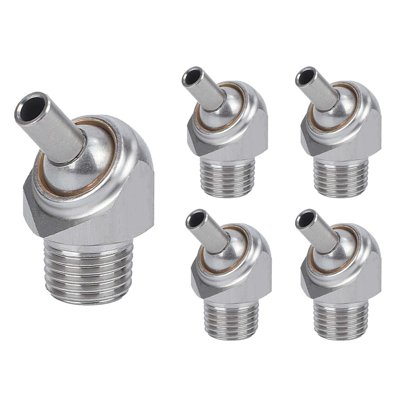 [Australia - AusPower] - 5 Pcs 1/4" PT x 10/30/50mm Coolant Pipe Adjustable 304 Stainless Steel Screw-in Coolant Nozzle High-Pressure Water Oil Cooling Tube for Lathe, Milling, CNC Machine (10mm) HTAP-1/4-10 
