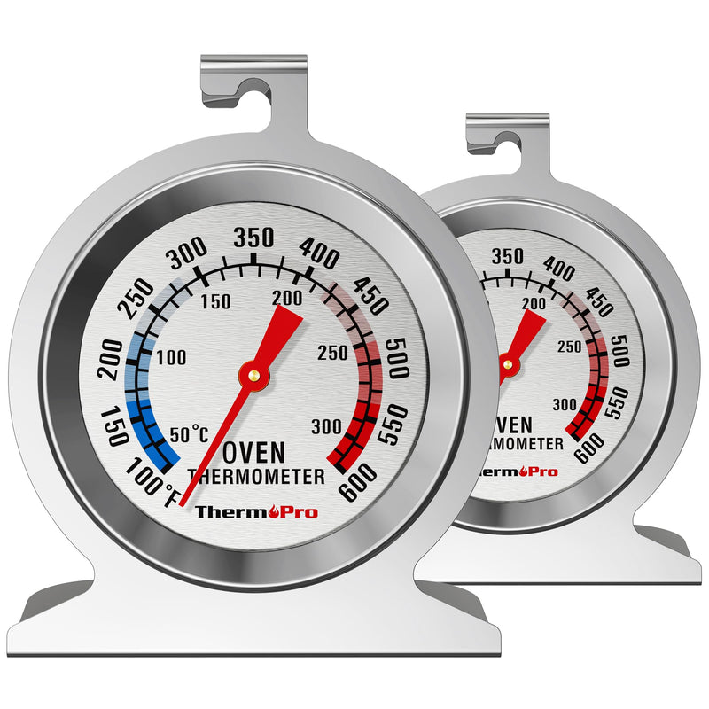 [Australia - AusPower] - ThermoPro 2-Pack Oven Thermometer for Gas Oven, 50-300°C/100-600°F in Oven Thermometer with 431 Stainless Steel, Oven Thermometer for Electric Oven Temperature, Analog Instant Read Cooking Thermometer 