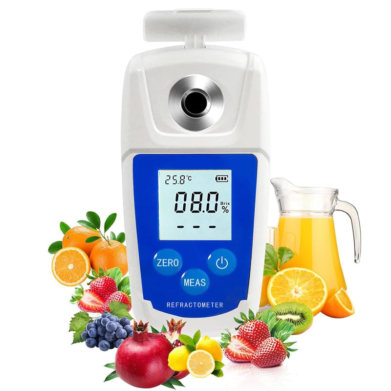 [Australia - AusPower] - High Precision Digital Brix Refractometer with ATC for Sugar Content Test 0-55% Brix Tester Brix Meter for Drinking Water Beverage Fruit Juice 0-55% Blue Classic 